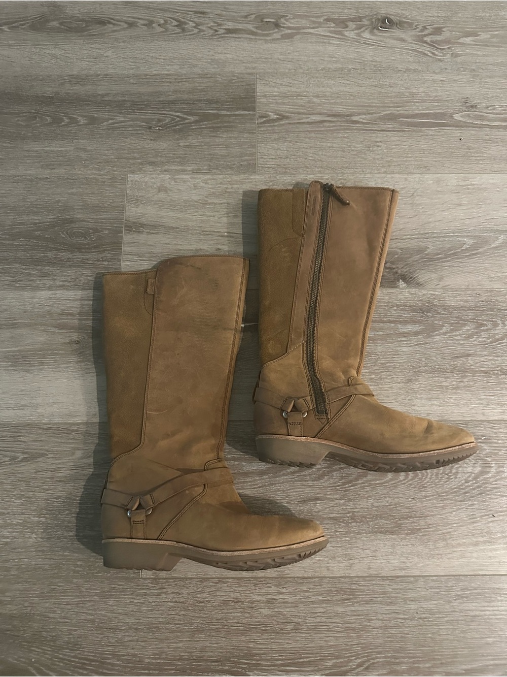 Teva Women's Tall Suede Zip Riding Boots - Tan